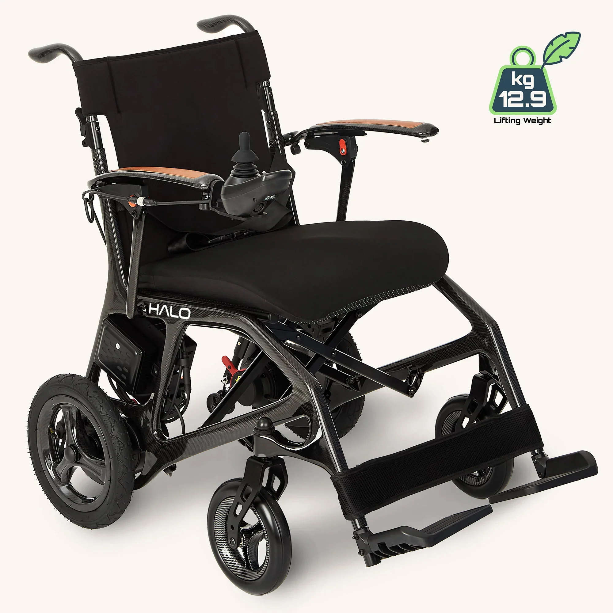 The Halo Carbon Fiber - 12.9kg Airline Friendly Ultra Lightweight Folding Travel Electric Wheelchair