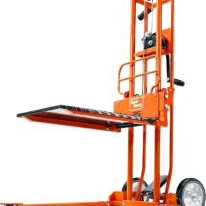 SuperHandy Material Lift Winch Stacker, Pallet Truck Dolly, Lift Table, Fork Lift, 330 Lbs 40" Max Lift w/ 8" Wheels, Swivel Casters